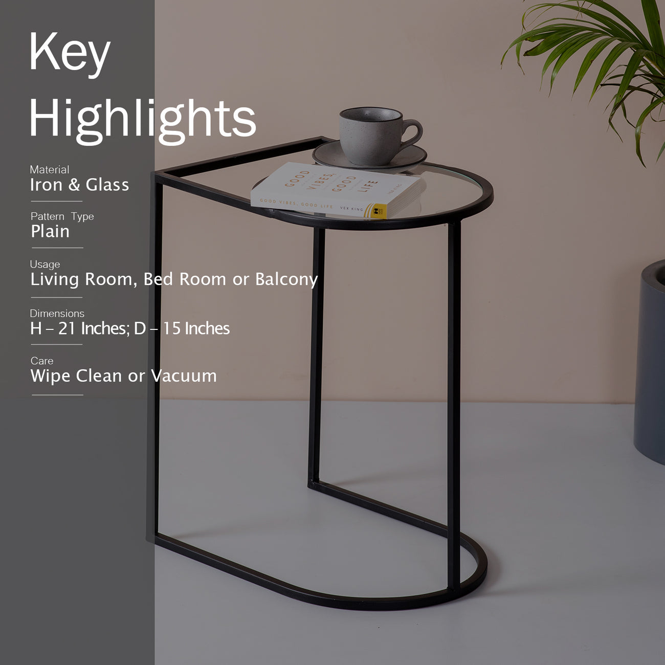 Magazine Side Table Black