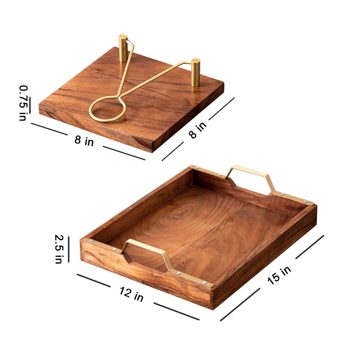 Teak Wood Cake Stand & Napkin Holder