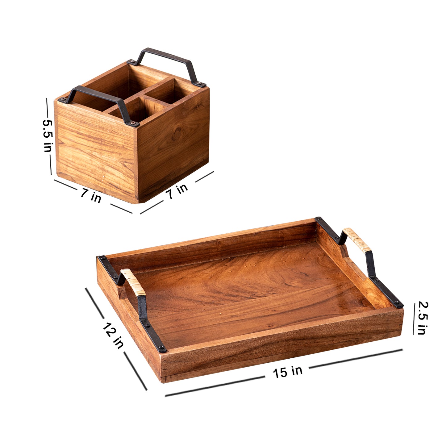 Black Handle Spoon Stand & Tray