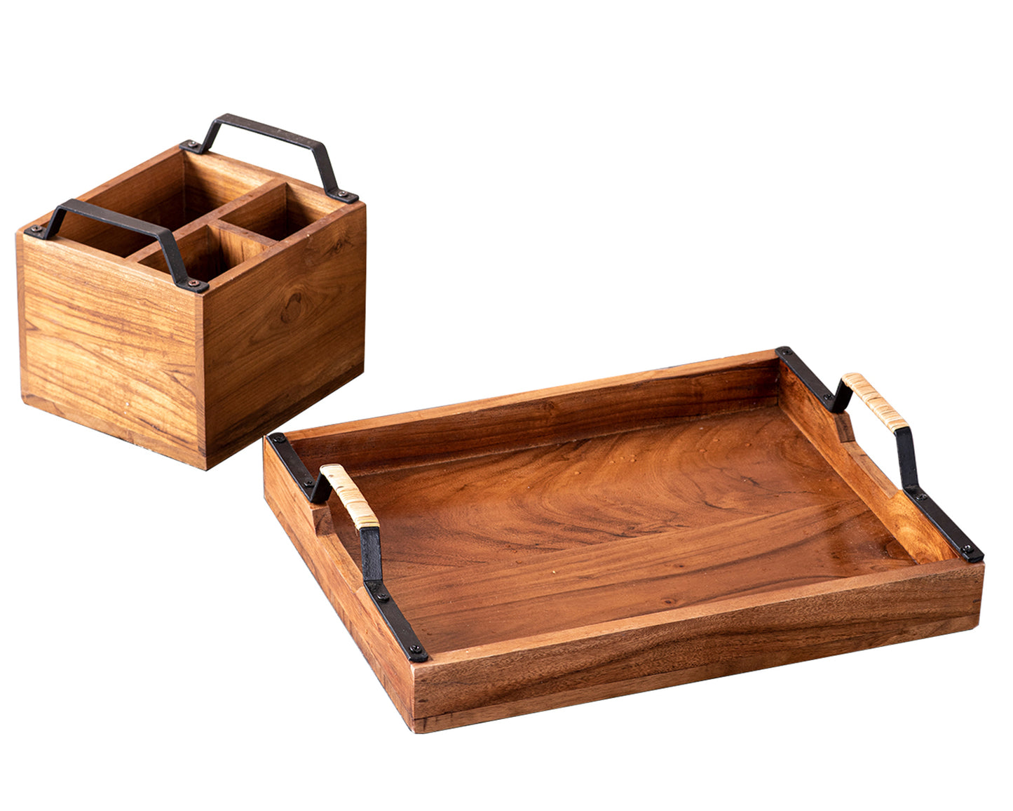 Black Handle Spoon Stand & Tray