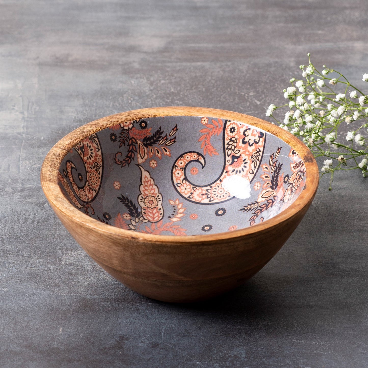 Grey Printed Serving Bowls Set