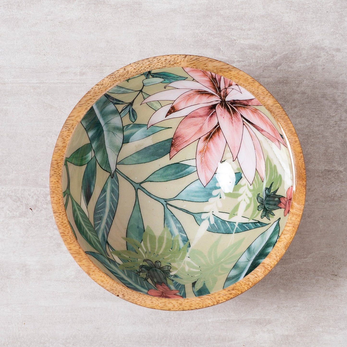 Tropical Wooden Serving Bowl