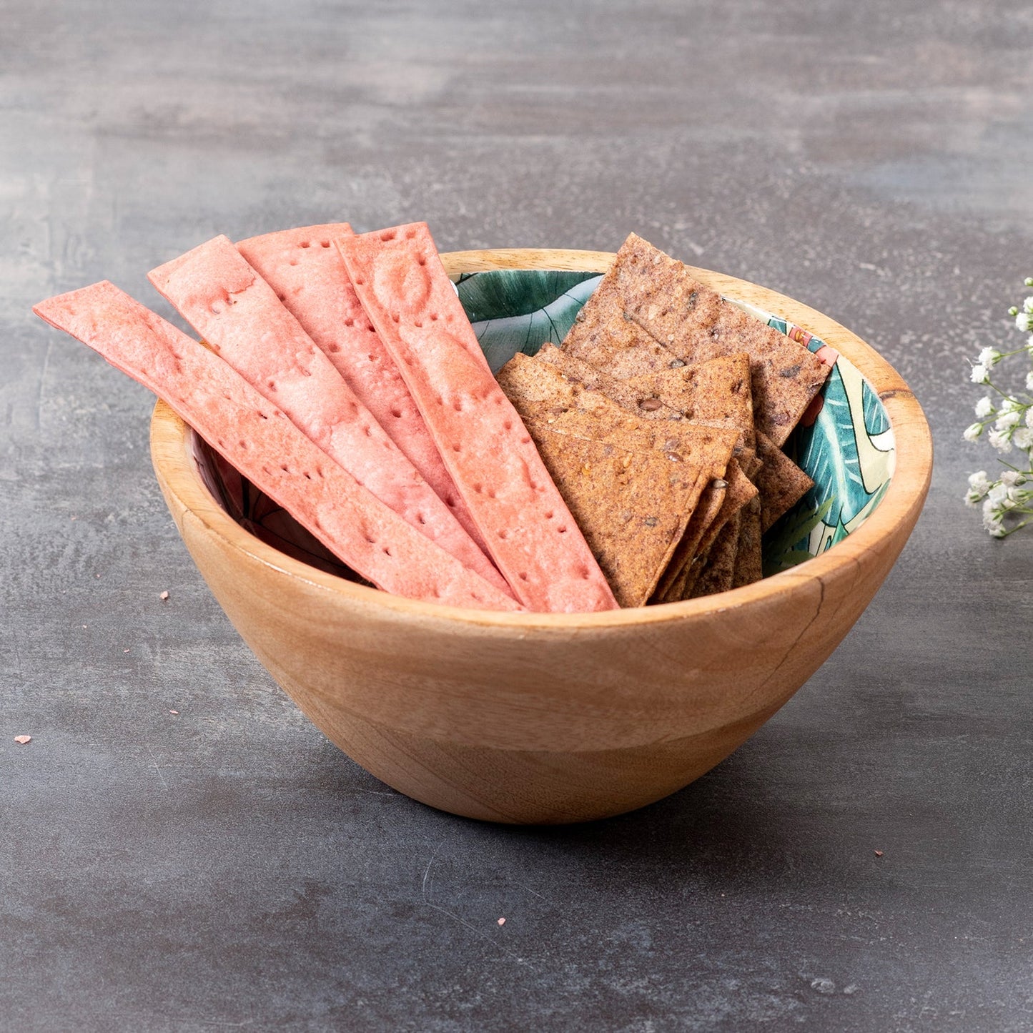 Tropical Wooden Serving Bowl