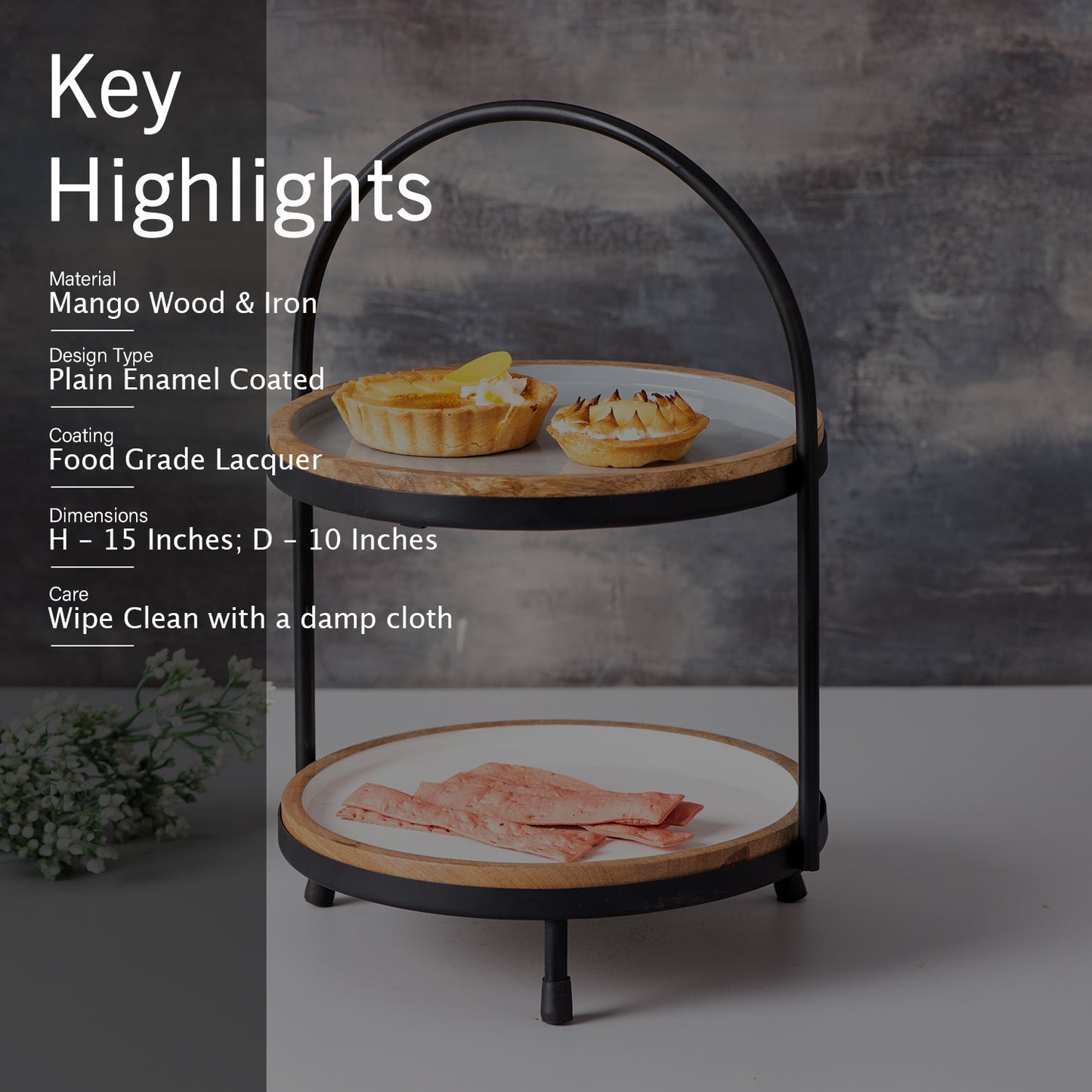 2 tier party cake stand