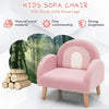 Soft Pink BlushArch Kids Armchair with Wooden LegsPlush Fabric