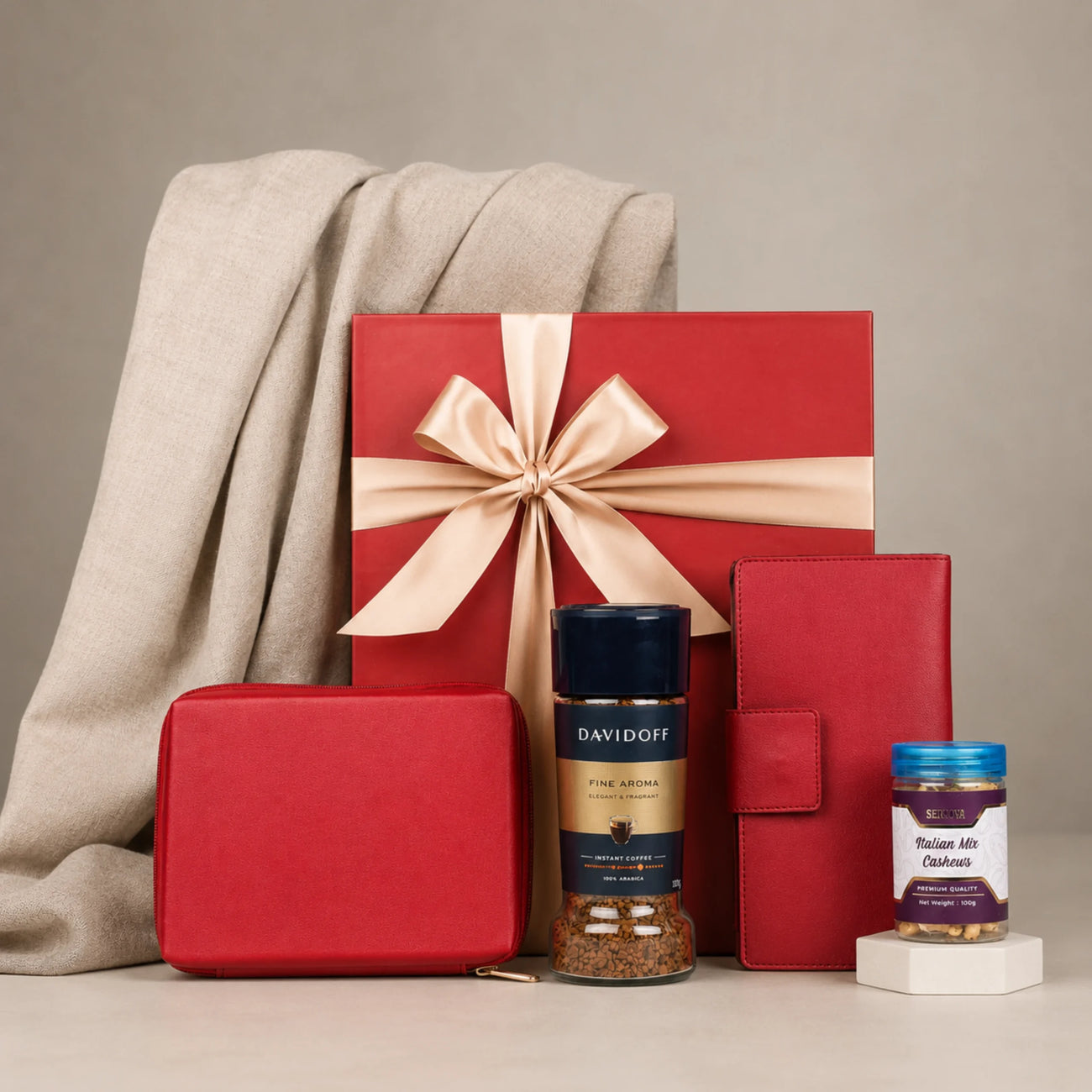 The Gift Tree Pashmina Stole, Coffee, Gadget Organizer & Dry Fruits Gift Boxes & Hampers for Employees, Family, Friends, Men and Women