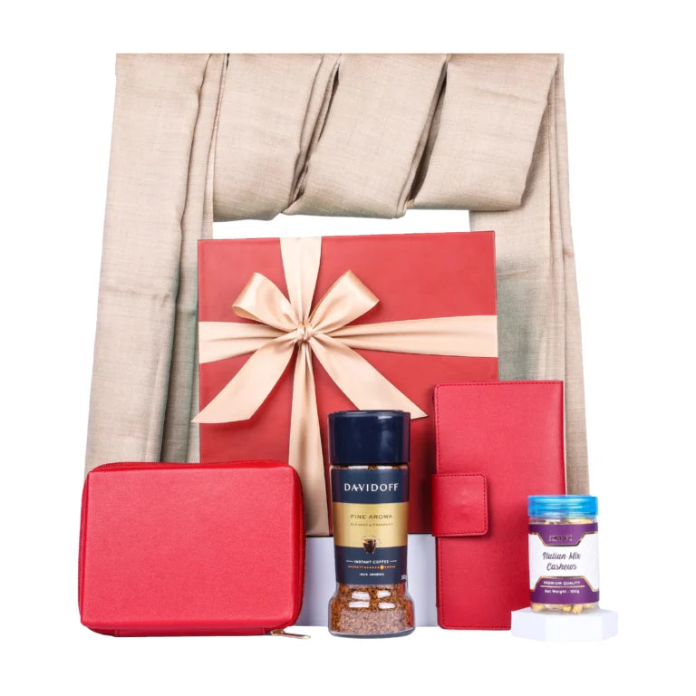 The Gift Tree Pashmina Stole, Coffee, Gadget Organizer & Dry Fruits Gift Boxes & Hampers for Employees, Family, Friends, Men and Women
