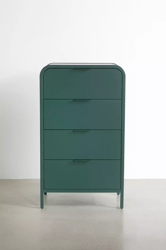 Kane Tall 4-Drawer Dresser - Dark Green