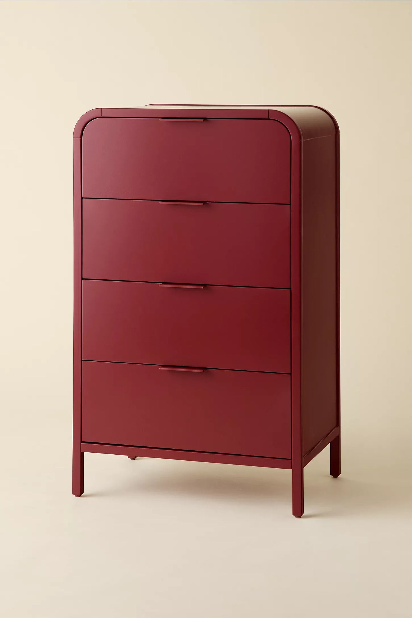 Kane Tall 4-Drawer Dresser -Maroon