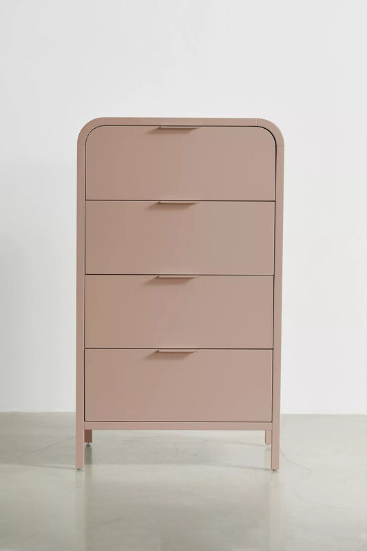 Kane Tall 4-Drawer Dresser -Rose