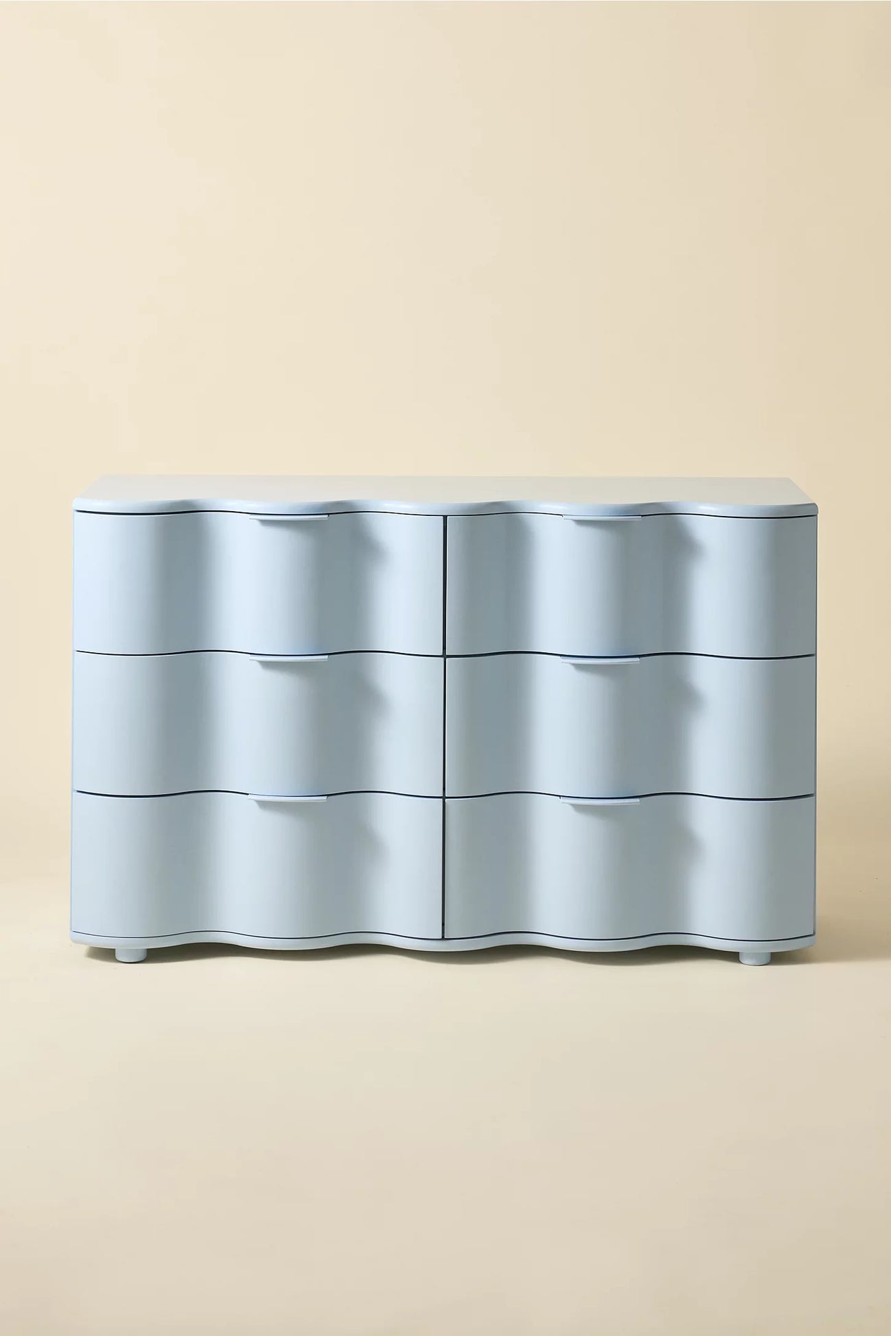 Aria 6-Drawer Short Squiggle Dresser - Blue