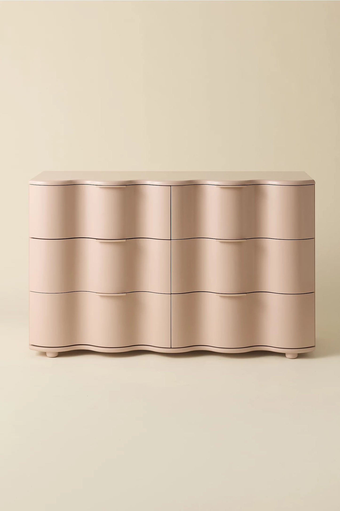 Aria 6-Drawer Short Squiggle Dresser - Rose