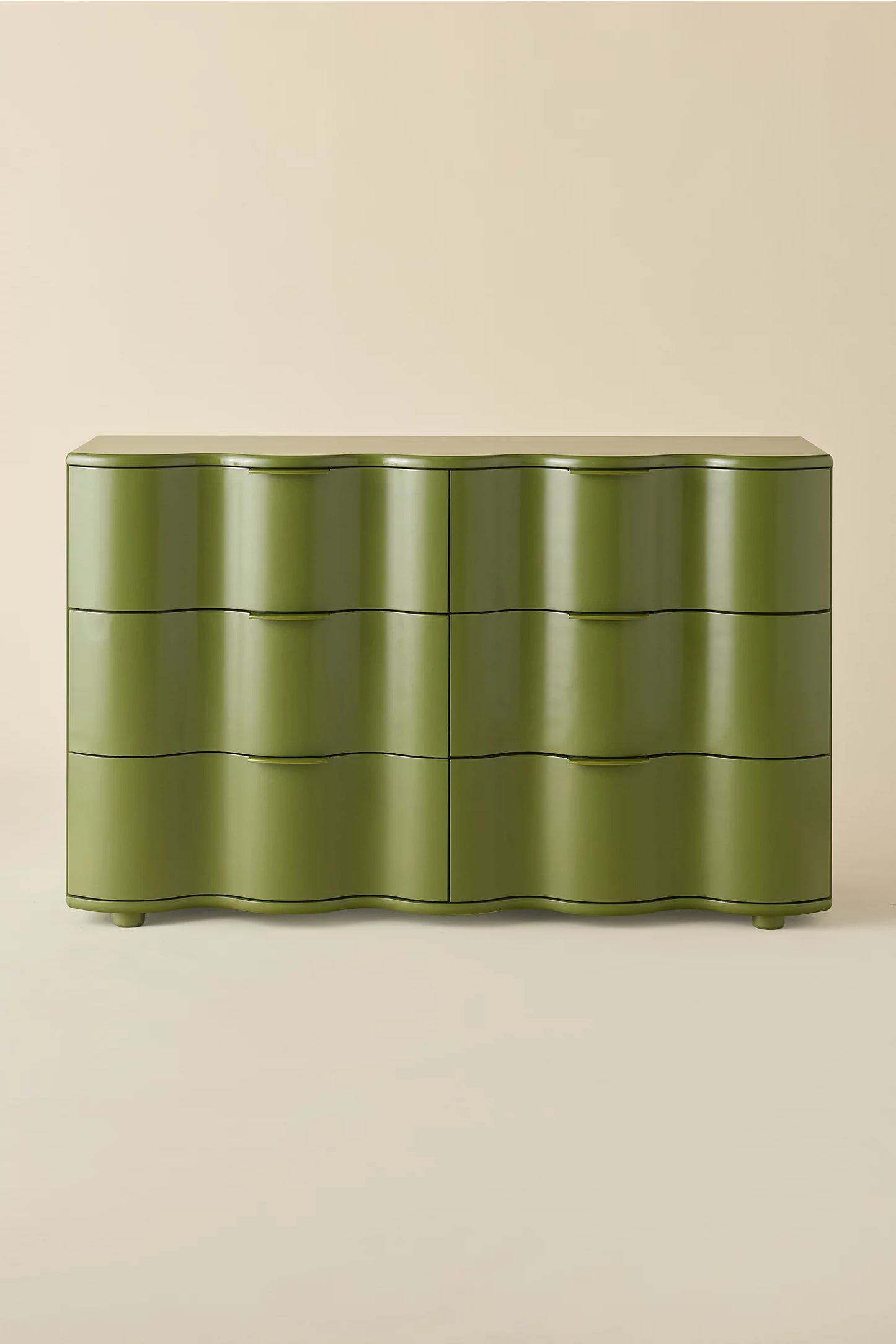 Aria 6-Drawer Short Squiggle Dresser - Lichen