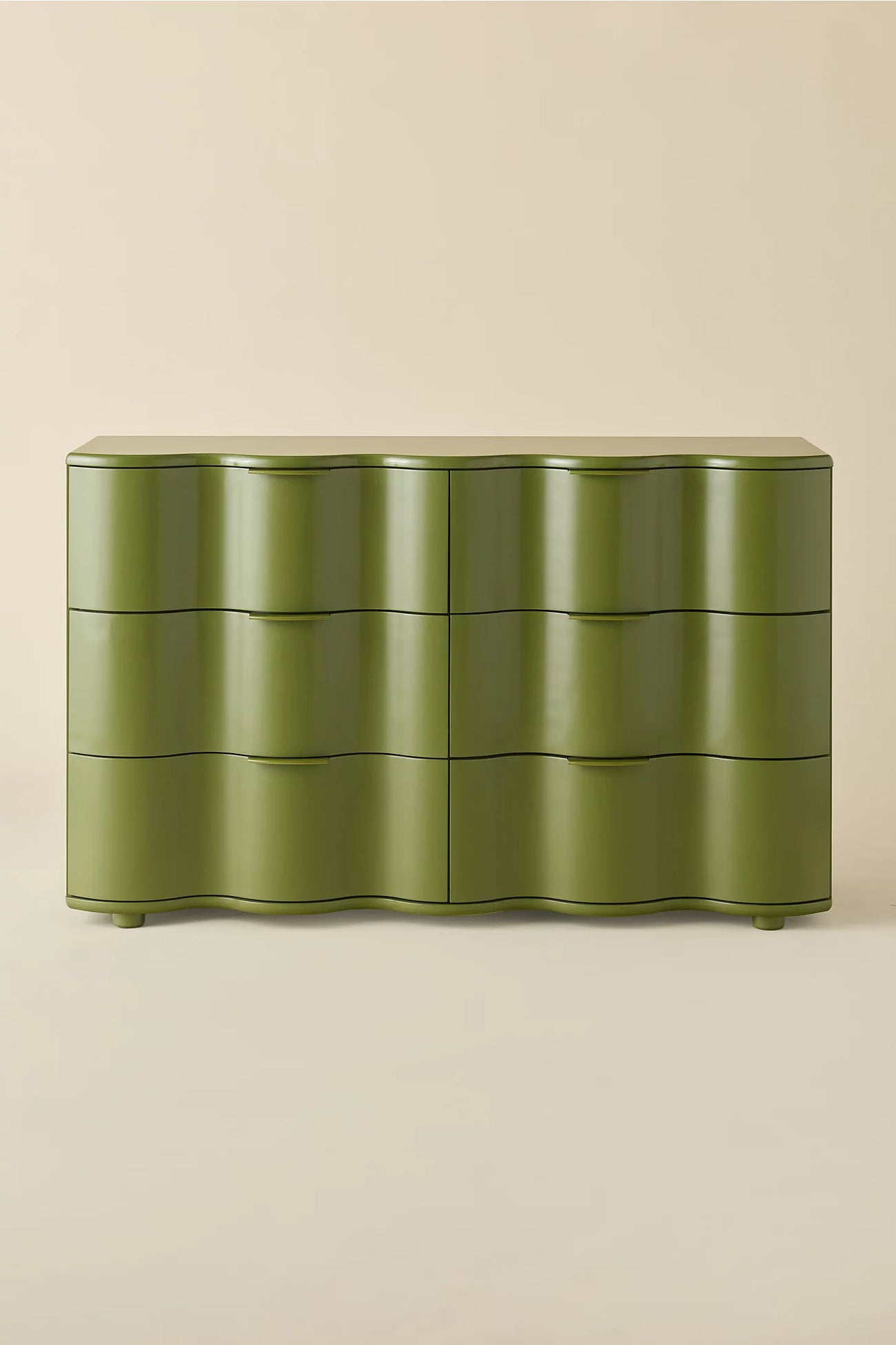 Aria 6-Drawer Short Squiggle Dresser - Lichen