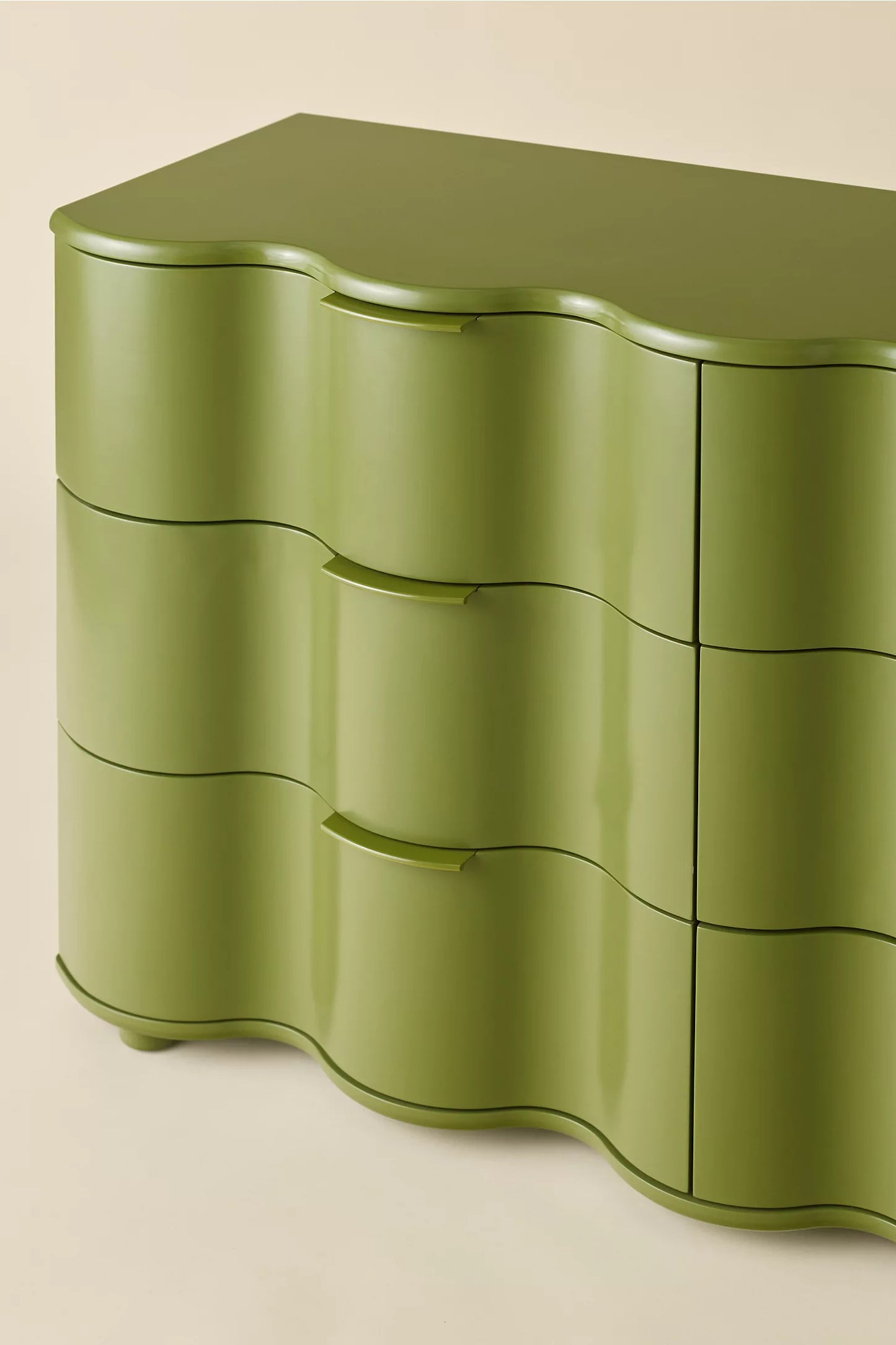 Aria 6-Drawer Short Squiggle Dresser - Lichen