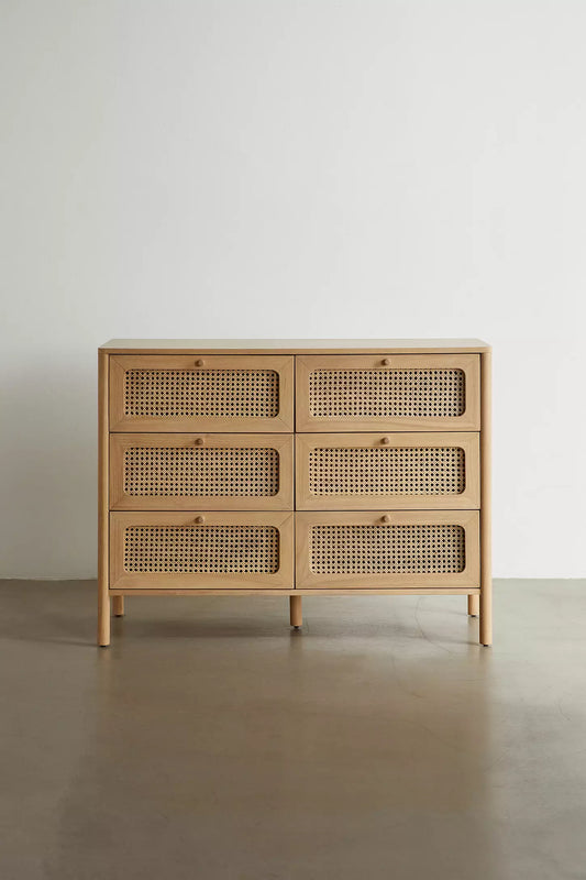 Kieran Cane 6-Drawer Dresser - Natural