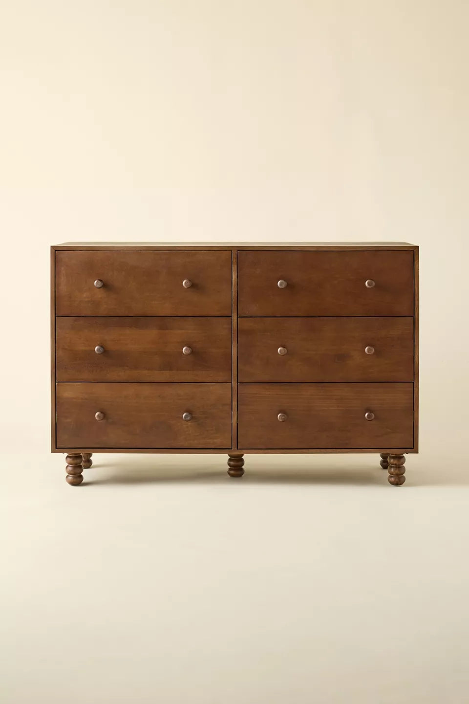 Clara 6-Drawer Wood Dresser - Walnut