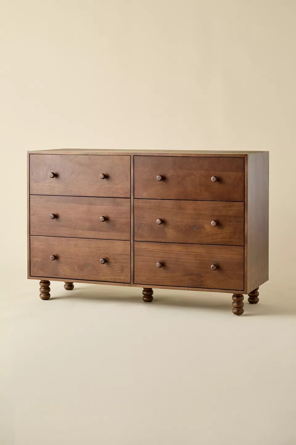 Clara 6-Drawer Wood Dresser - Walnut