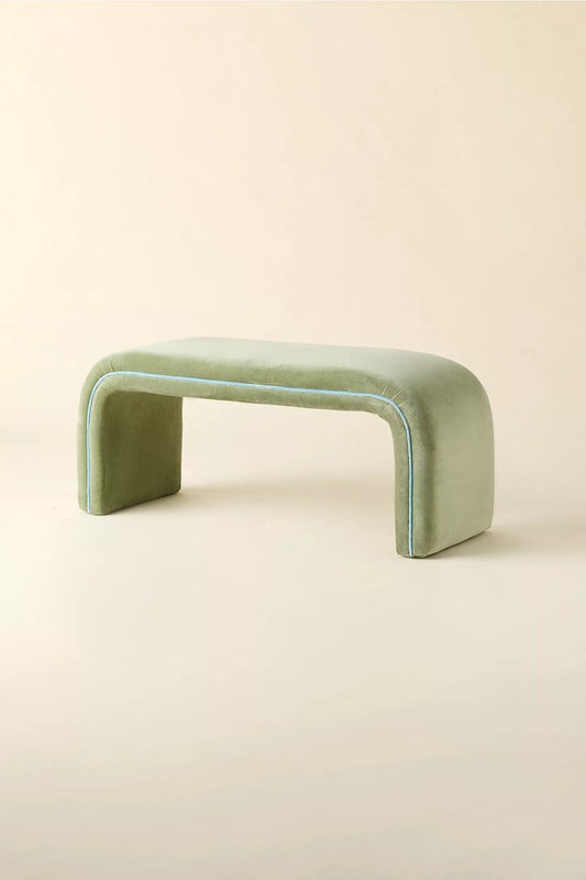 Jane Velvet Upholstered Bench Green