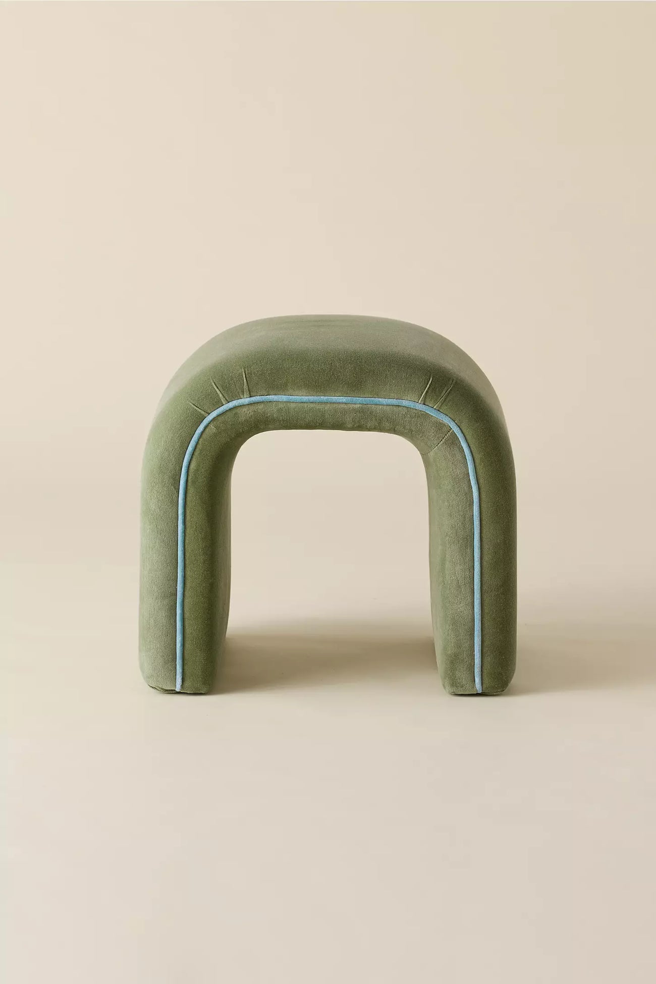 Jane Velvet Upholstered Stool Green Velvet