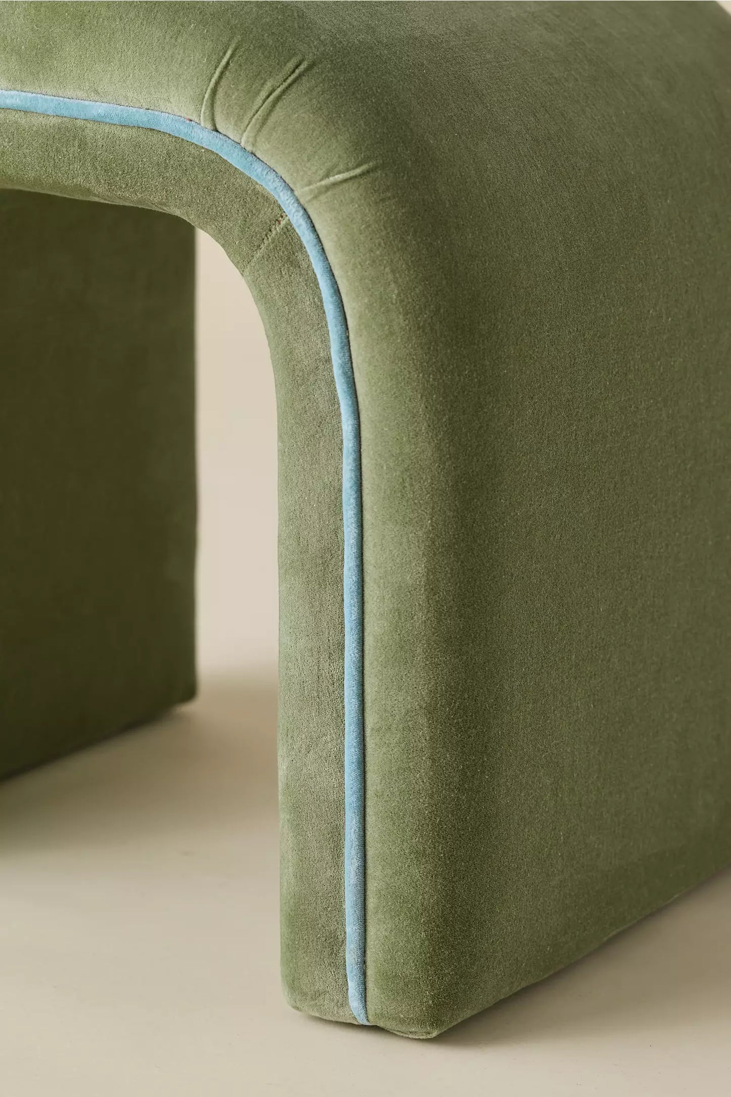 Jane Velvet Upholstered Stool Green Velvet