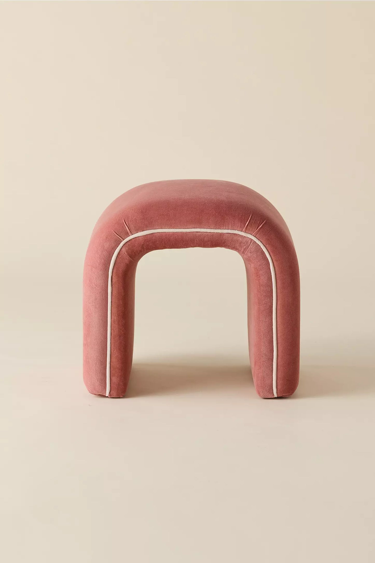 Jane Velvet Upholstered Stool Pink Velvet
