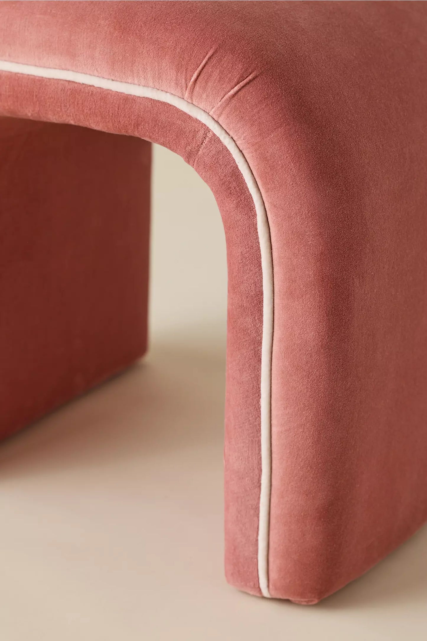 Jane Velvet Upholstered Stool Pink Velvet