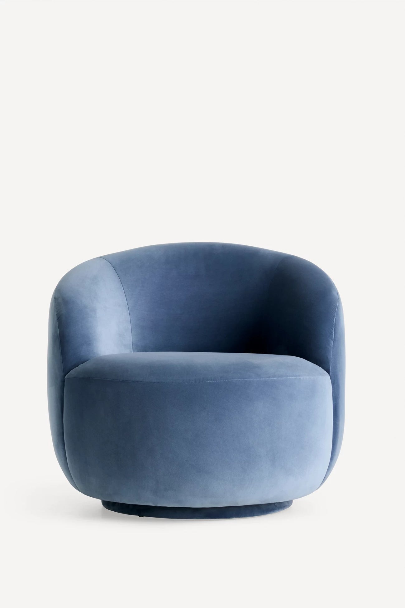 Cosette Velvet Swivel Chair Steel Blue