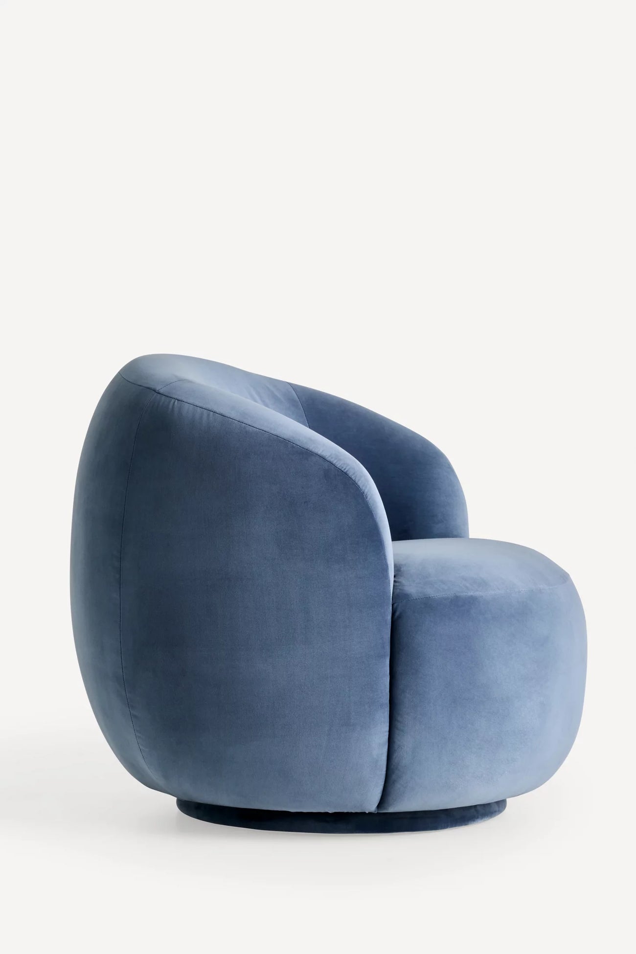 Cosette Velvet Swivel Chair Steel Blue