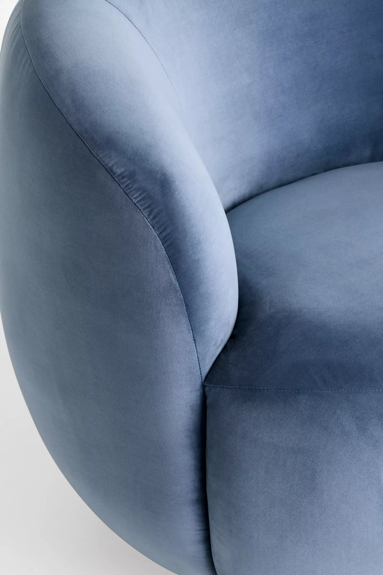Cosette Velvet Swivel Chair Steel Blue