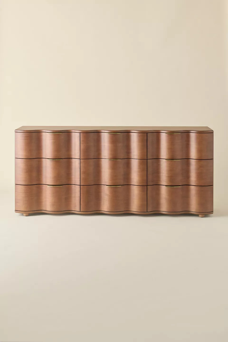 Aria 9-Drawer Wide Squiggle Dresser - Espresso