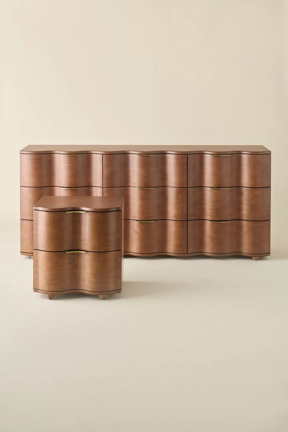 Aria 9-Drawer Wide Squiggle Dresser - Espresso