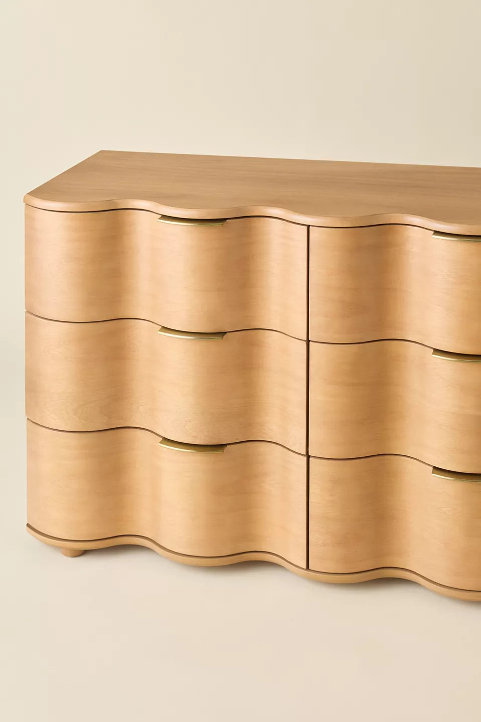 Aria 9-Drawer Wide Squiggle Dresser - Acorn