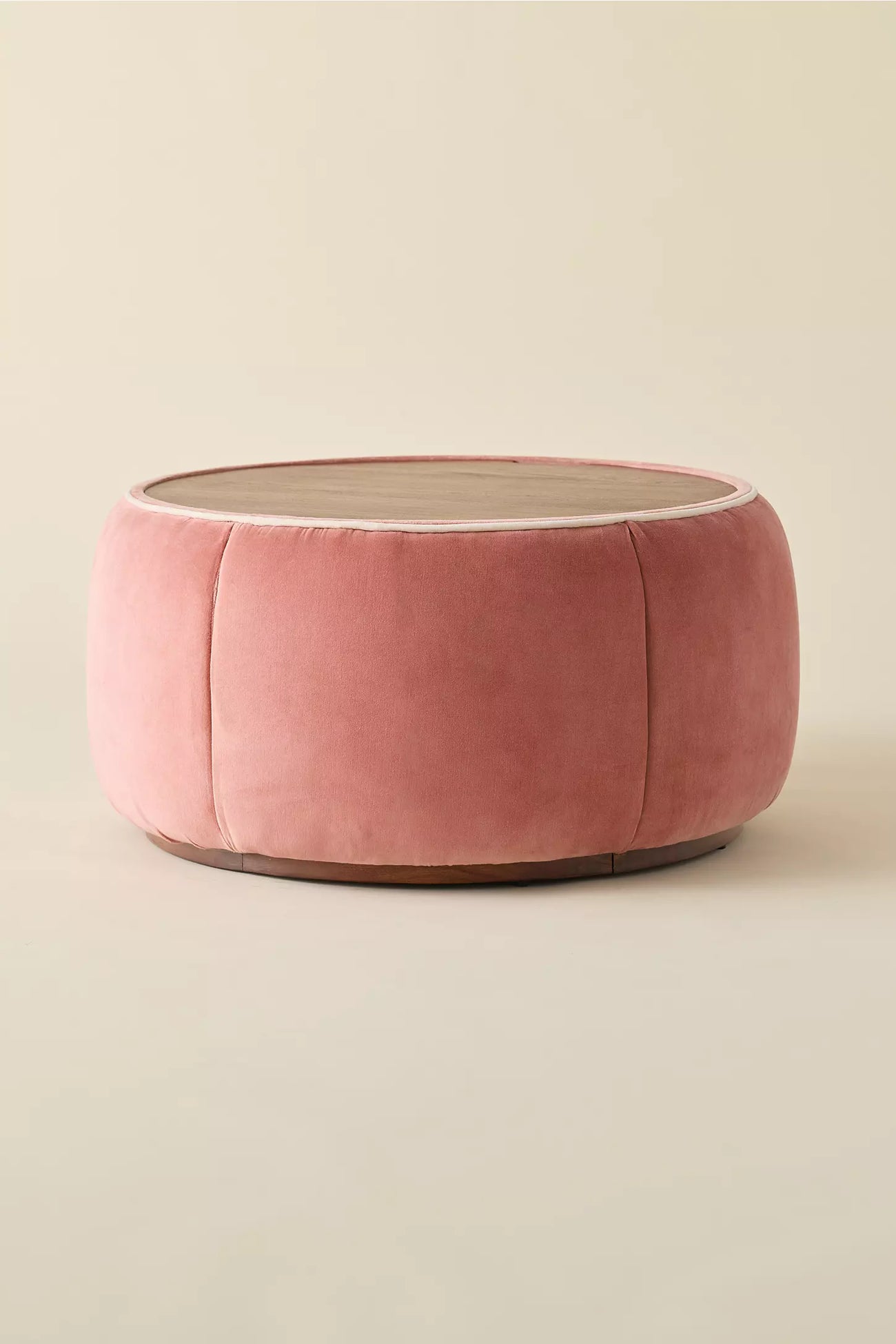 Jane Round Velvet Storage Coffee Table
 Pink Velvet