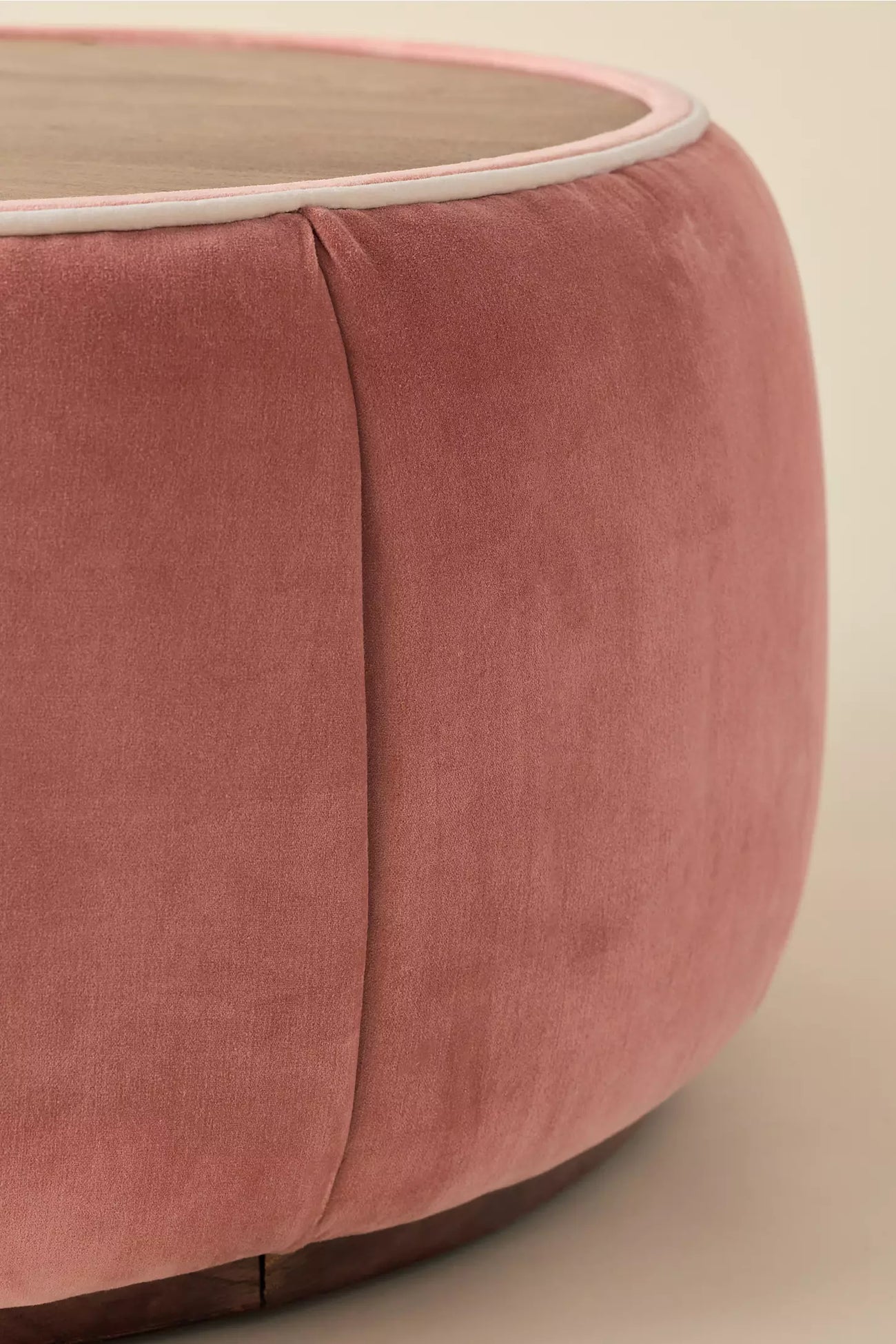 Jane Round Velvet Storage Coffee Table
 Pink Velvet