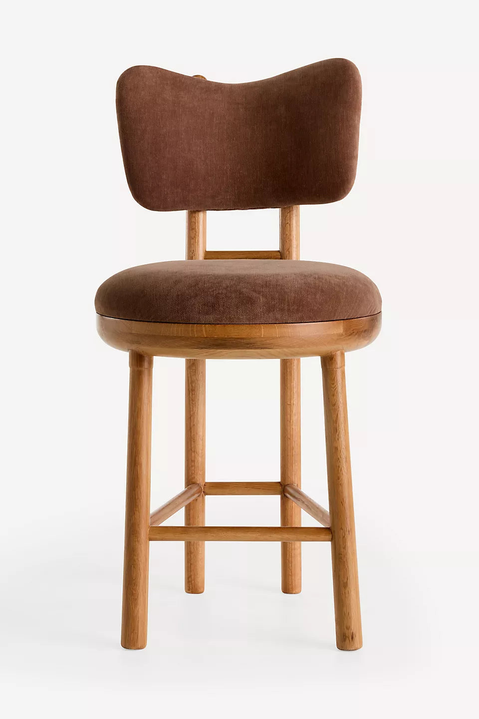 Irie Velvet Oak Wood Counter Stool