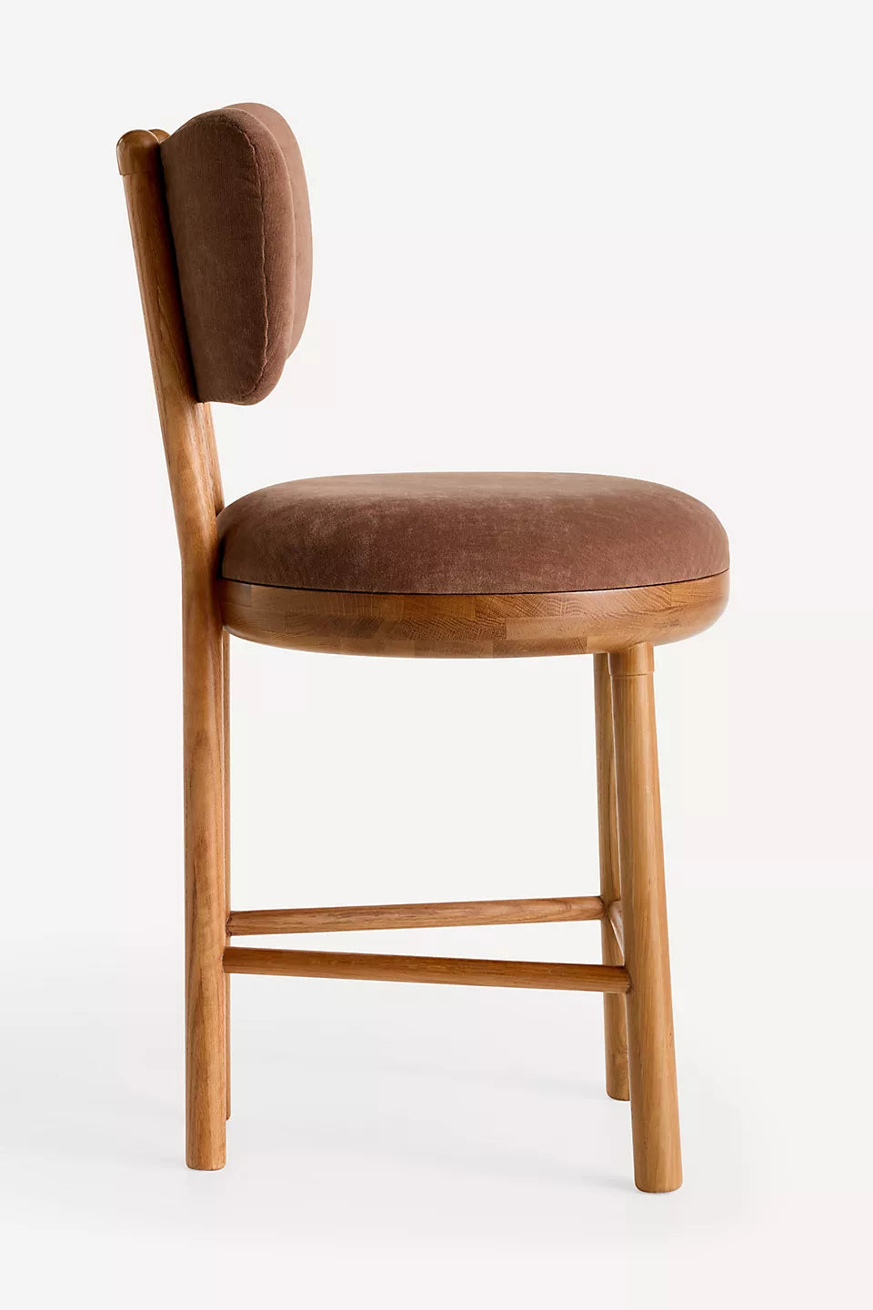 Irie Velvet Oak Wood Counter Stool
