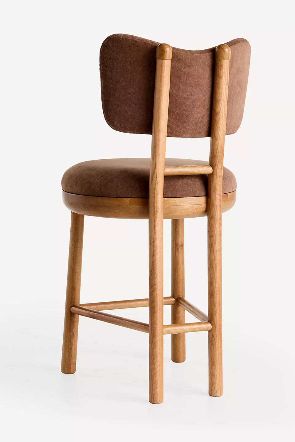 Irie Velvet Oak Wood Counter Stool