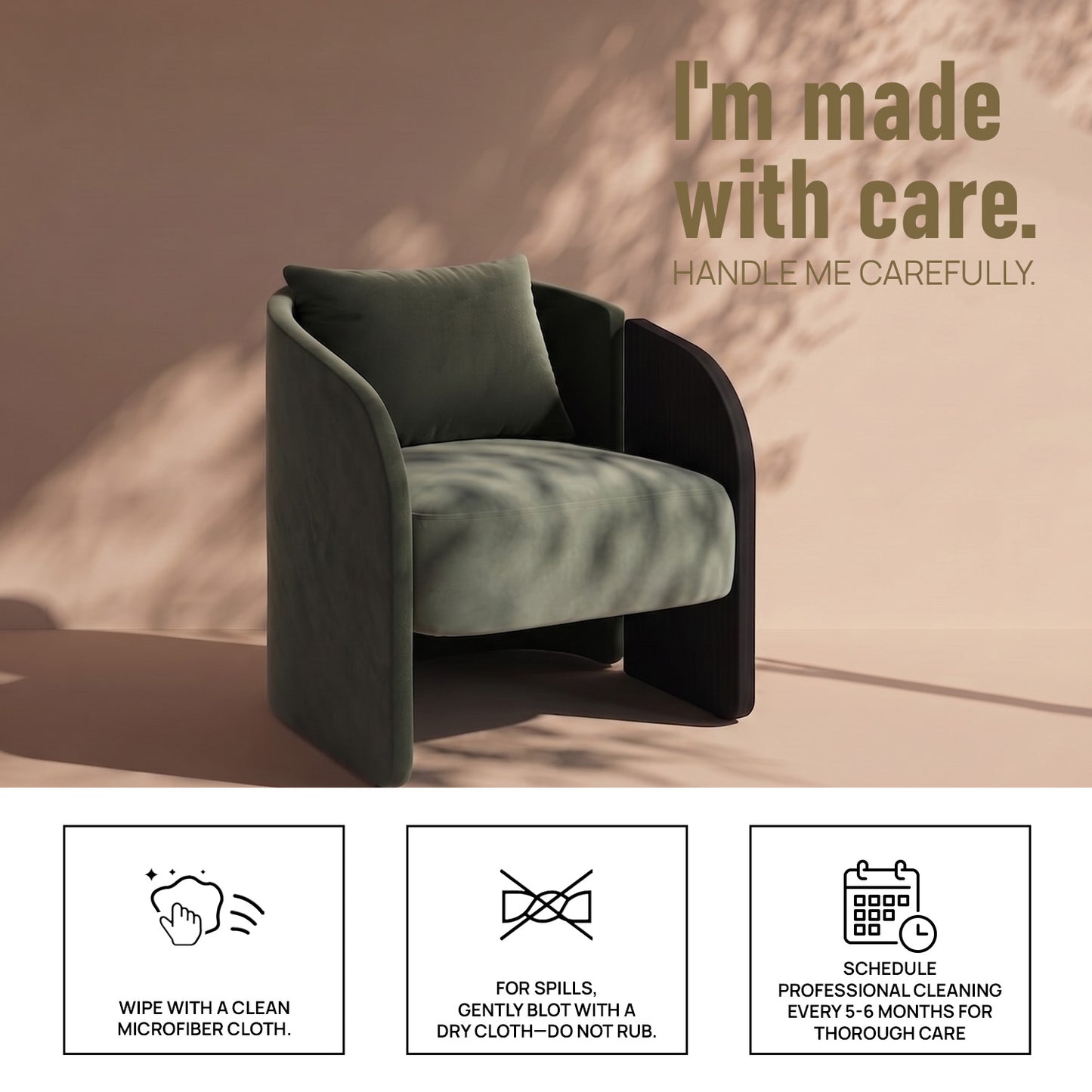 Arevella Sculpted Green Velvet Lounge Chair