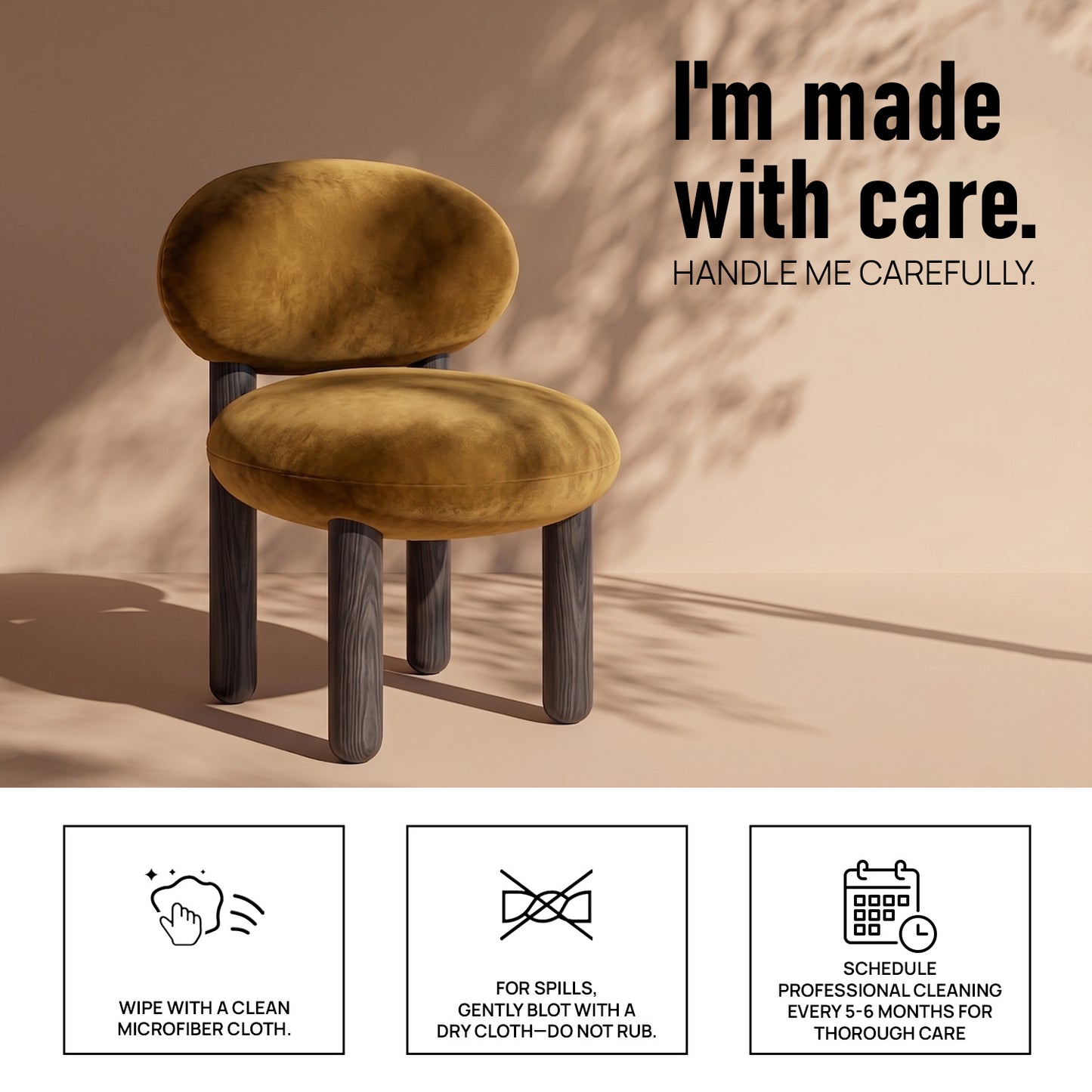Boevian Bubble Yellow Linen Lounge Chair