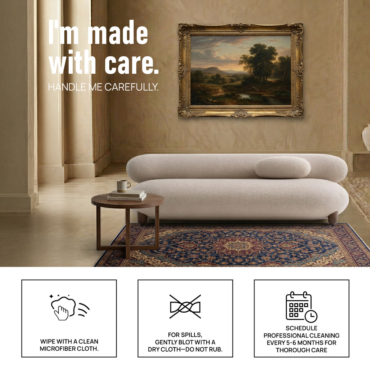 Cloura Softline Yellow 3 - Seater Boucle Sofa