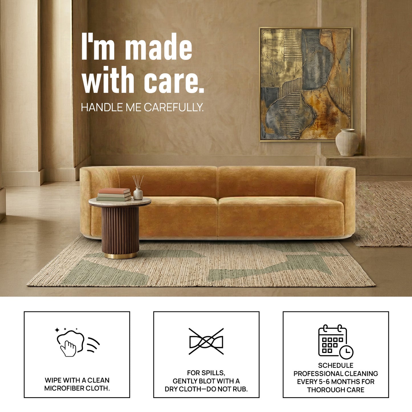 Navora Modular Navy Blue 3 - Seater Velvet Sofa