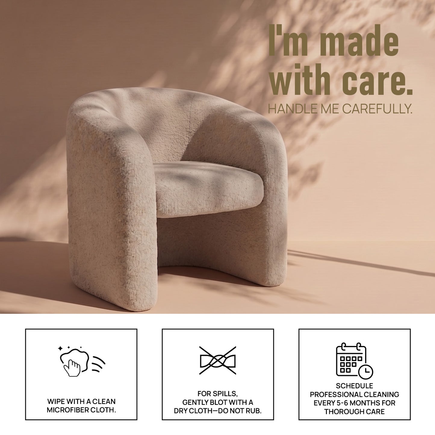 Orevella Loop Frame Sand Beige Velvet Lounge Chair