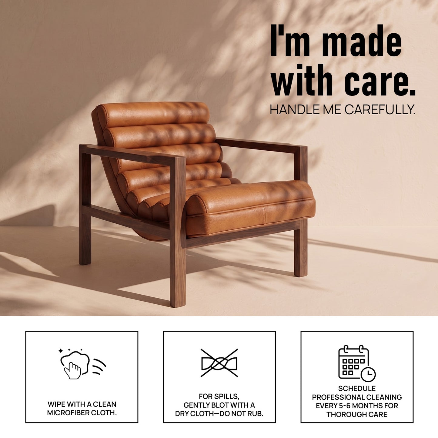 Raevello Strap Tan Brown Letherette Lounge Chair