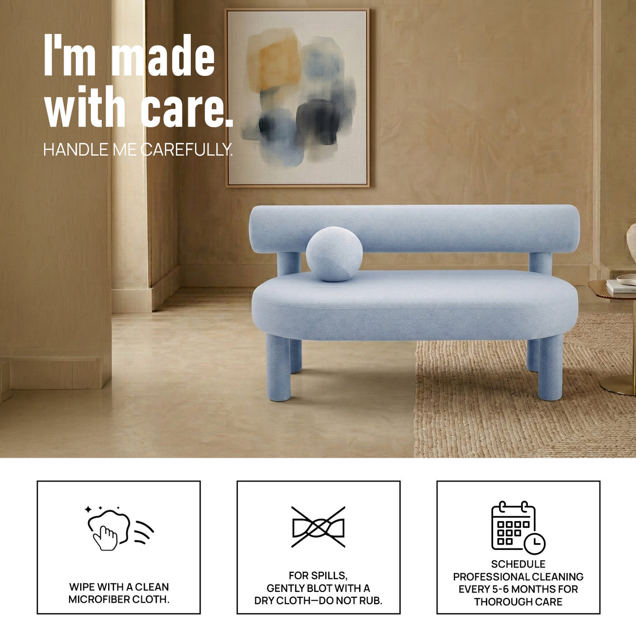 Seron Lowline Grey 3 - Seater Boucle Sofa