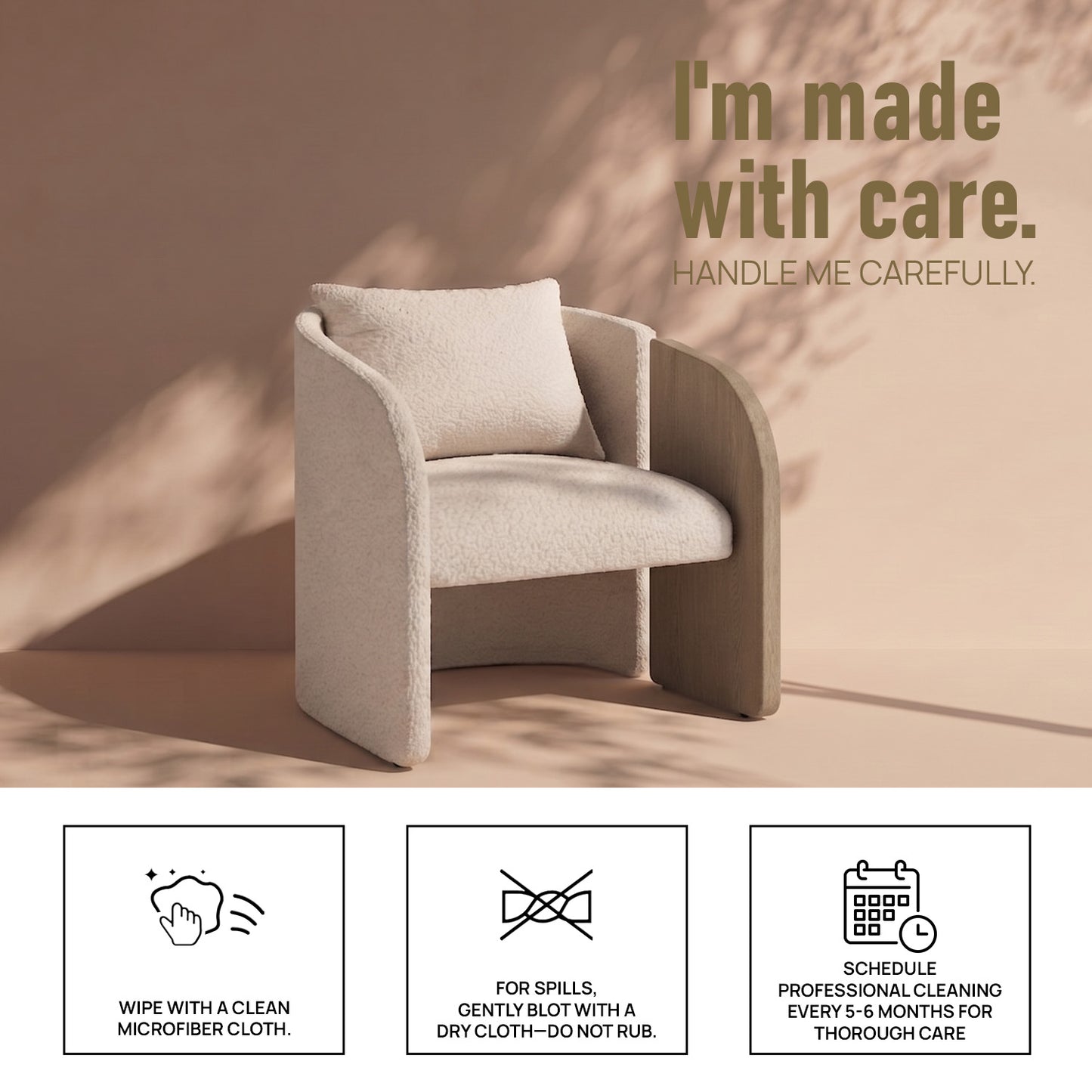 Arevella Sculpted Cream Boucle Lounge Chair
