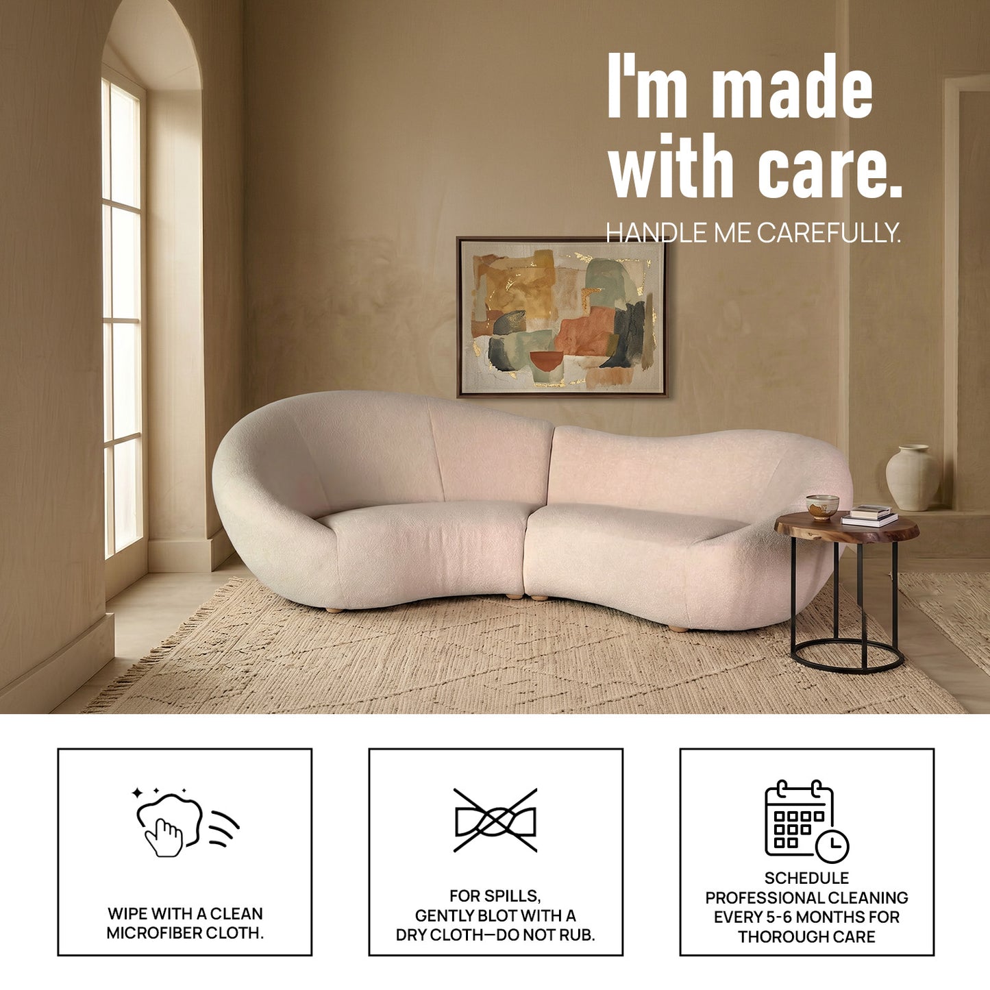 Velron Linear Mustard Yellow 3 - Seater Velvet Sofa
