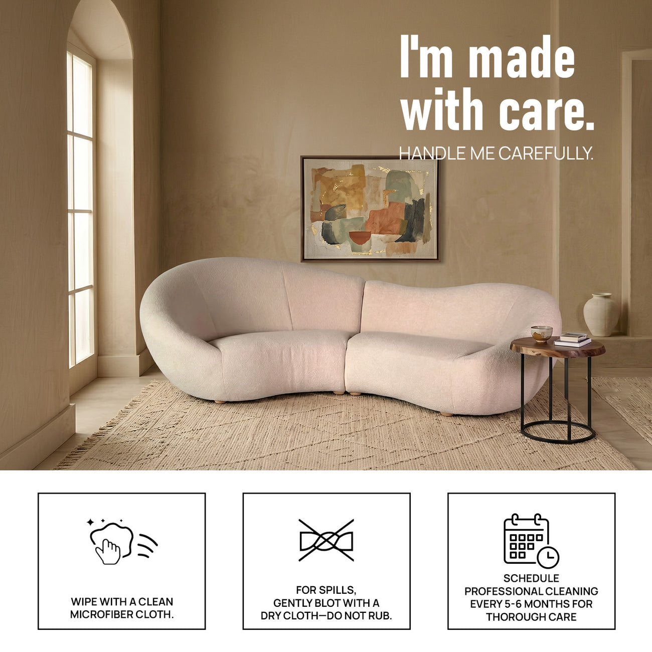 Velron Linear Mustard Yellow 3 - Seater Velvet Sofa