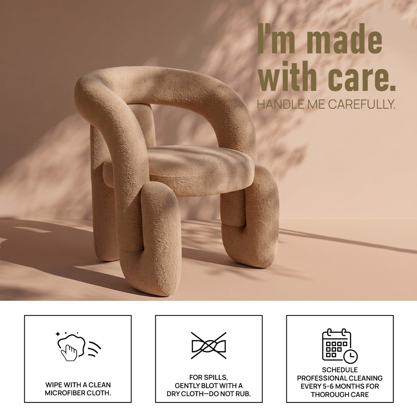 Orevyn Sculpt Loop Sand Beige Linen Lounge Chair