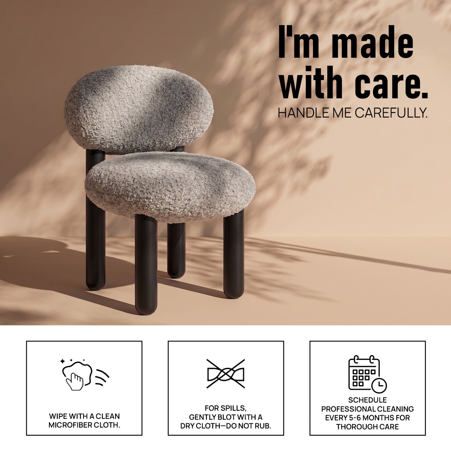 Boevian Bubble Beige Boucle Lounge Chair